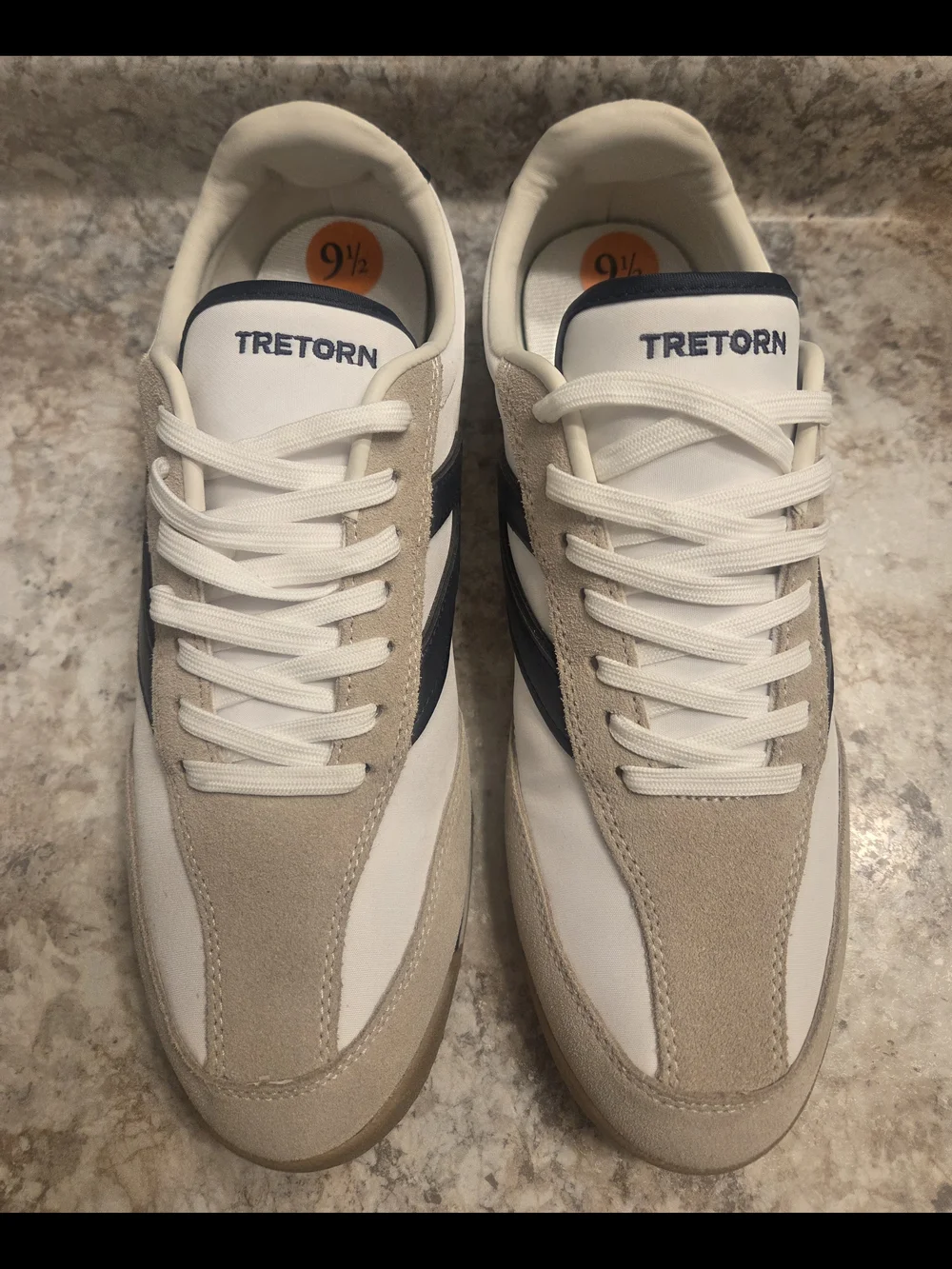 Tretorn Women's Classic Suede Leather Sneakers - White & Beige
